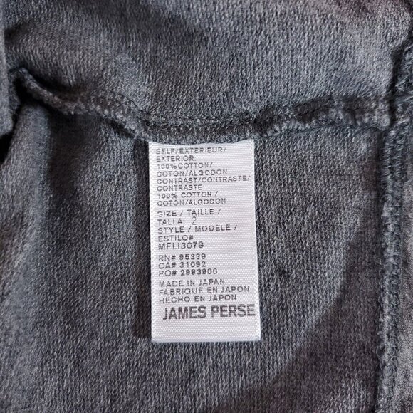 James Perse Mens Sz 2 Medium Regular Fit 1/2 Half Zip Baseball Pullover MFLI3079 - Picture 7 of 10